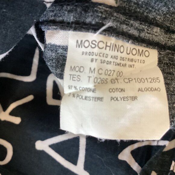 Moschino Jeans Alphabet Print Mens Shirt XXL Y2k Iconic 2000's Vintage - Picture 5 of 10